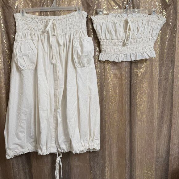 Free People Dresses & Skirts - Free People Ivory All The Things Tube Top Midi Skirt Set Medium
